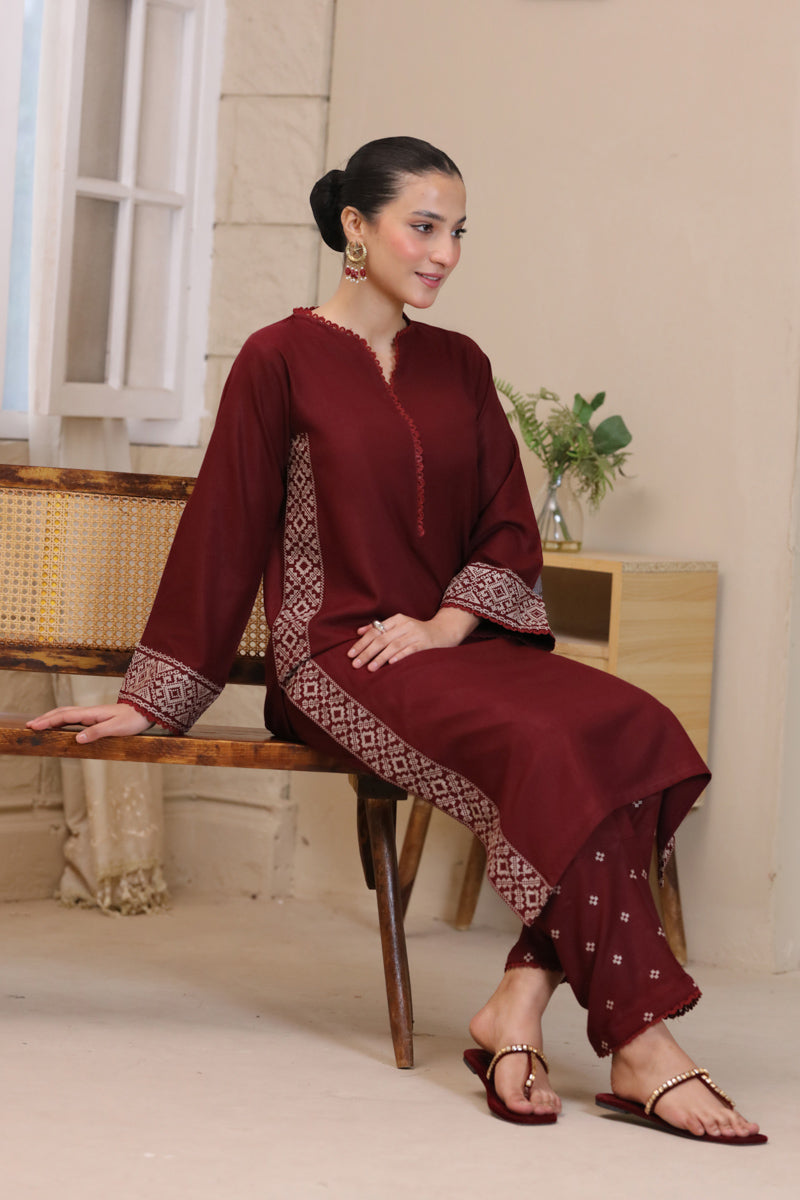 Rosewood Embroidered 2pc Suit