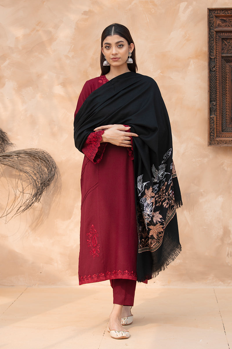 Embroidered Woolen Shawl