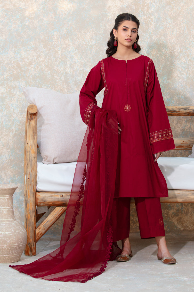 Matching Dupatta - Maroon