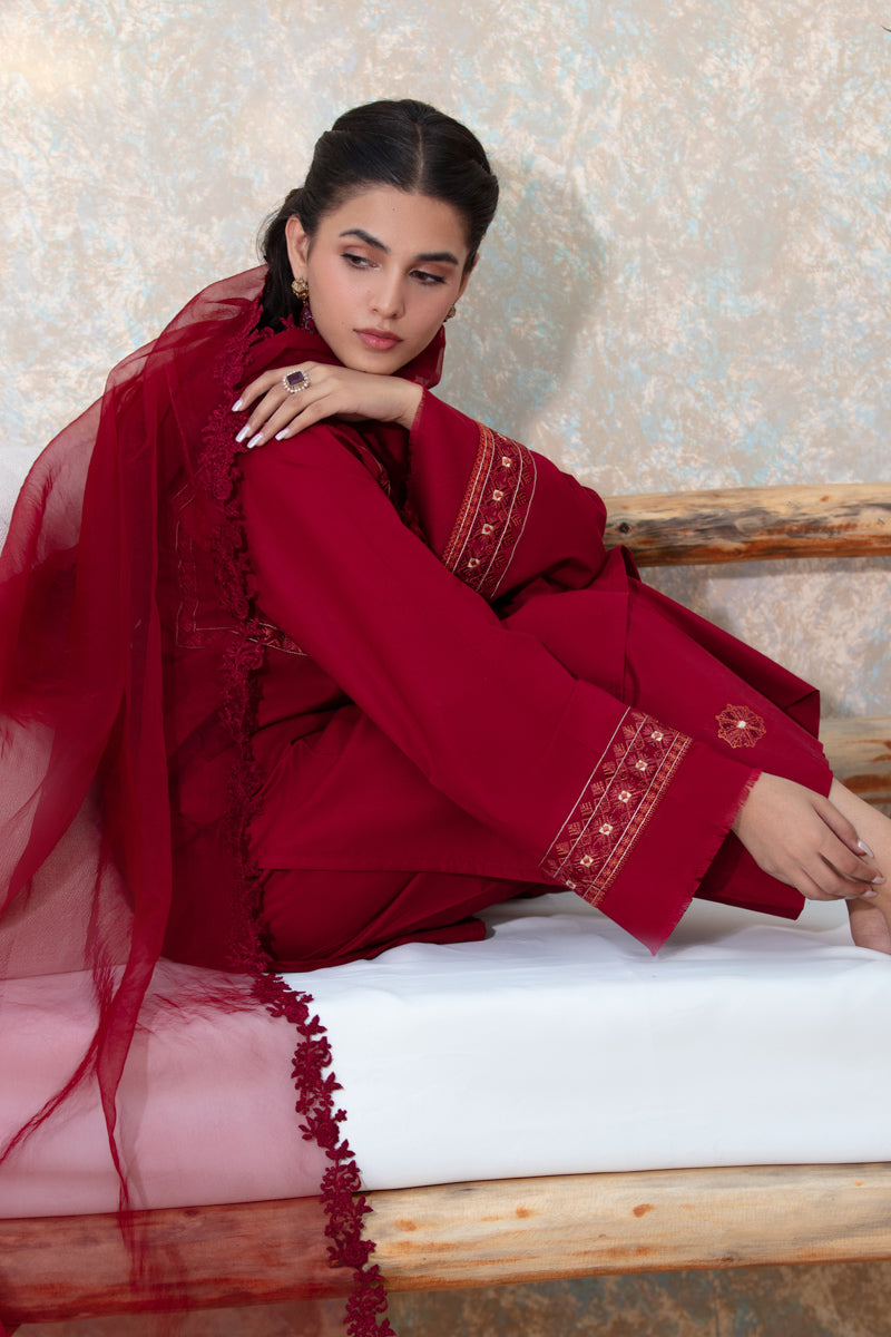 Matching Dupatta - Maroon