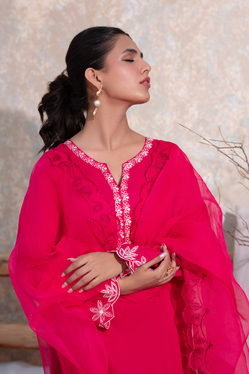 Matching Dupatta - Fresh Pink