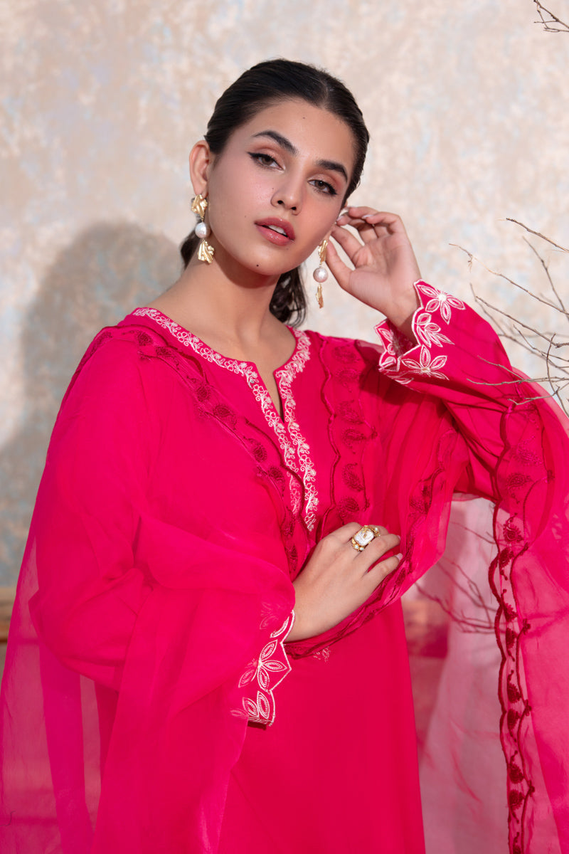 Matching Dupatta - Fresh Pink